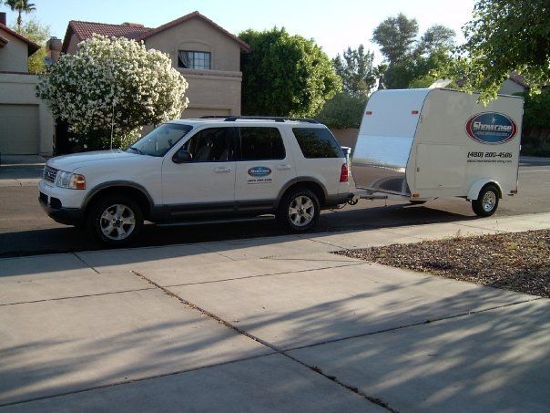 Mobile auto detailing service vehicle and trailer in Gilbert AZ