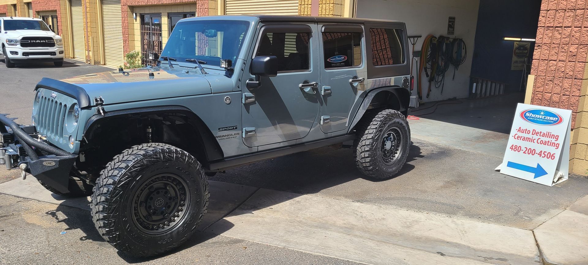 Gray Jeep Wrangler after ceramic coating service in Gilbert AZ