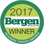 2017 Bergen Magazine Winner Readers’ Choice Awards green and yellow badge