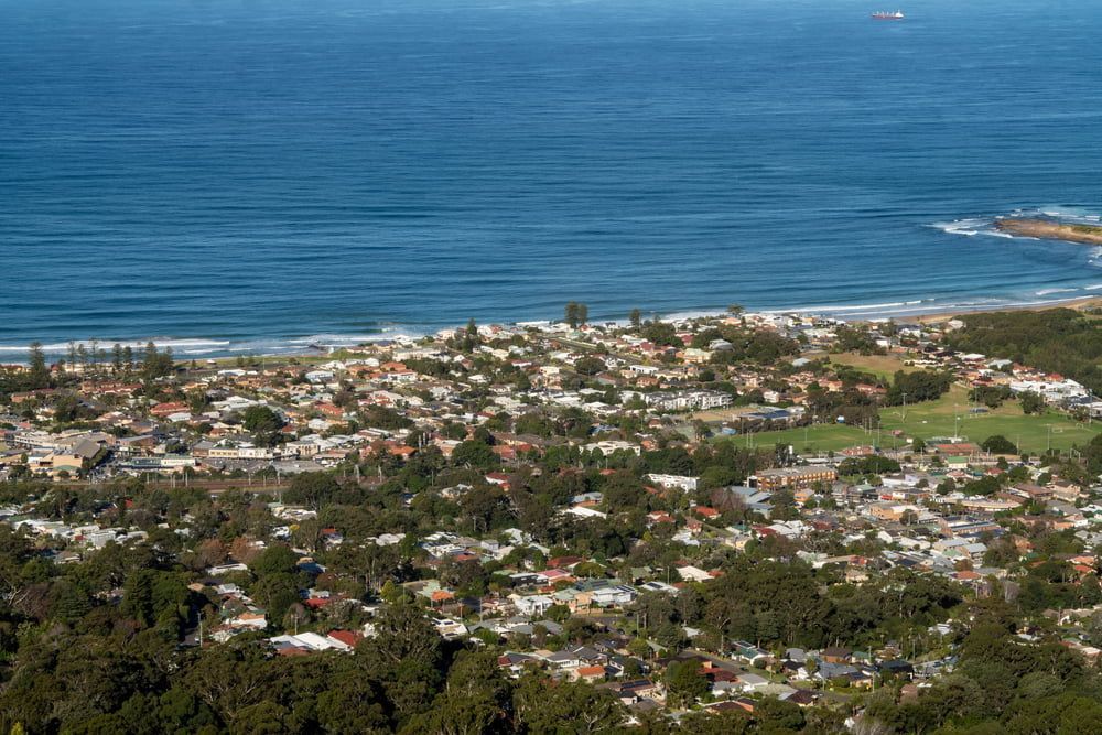 An Aerial View Of A City Next To The Ocean — MJ's Mobile Car Mechanic In Bulli, NSW