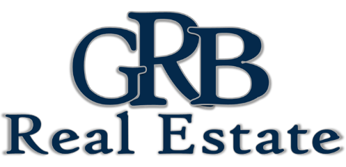 Logo for GRB Real Estate: dark blue letters