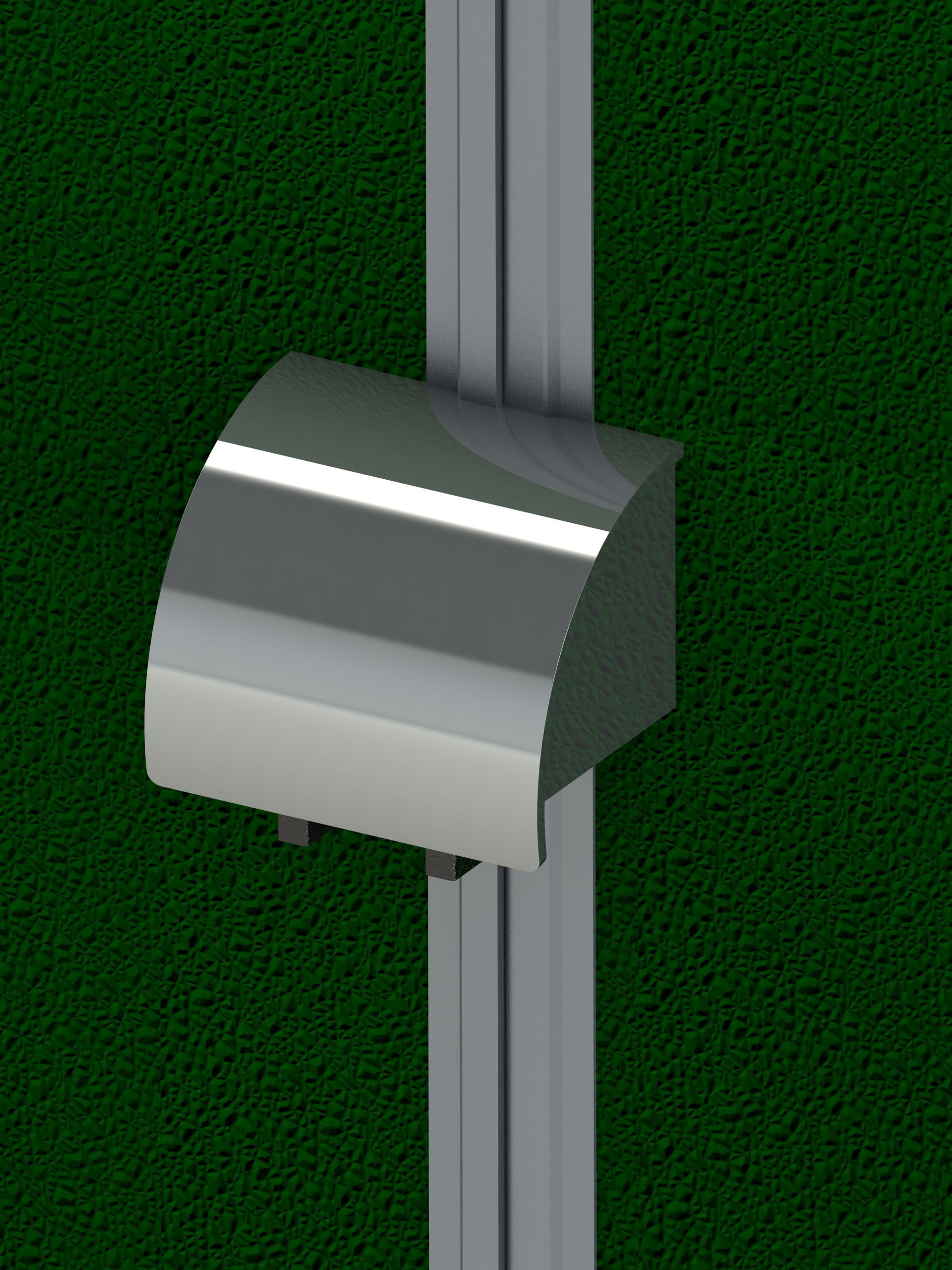 A 3d rendering of a steel door hardware lock system