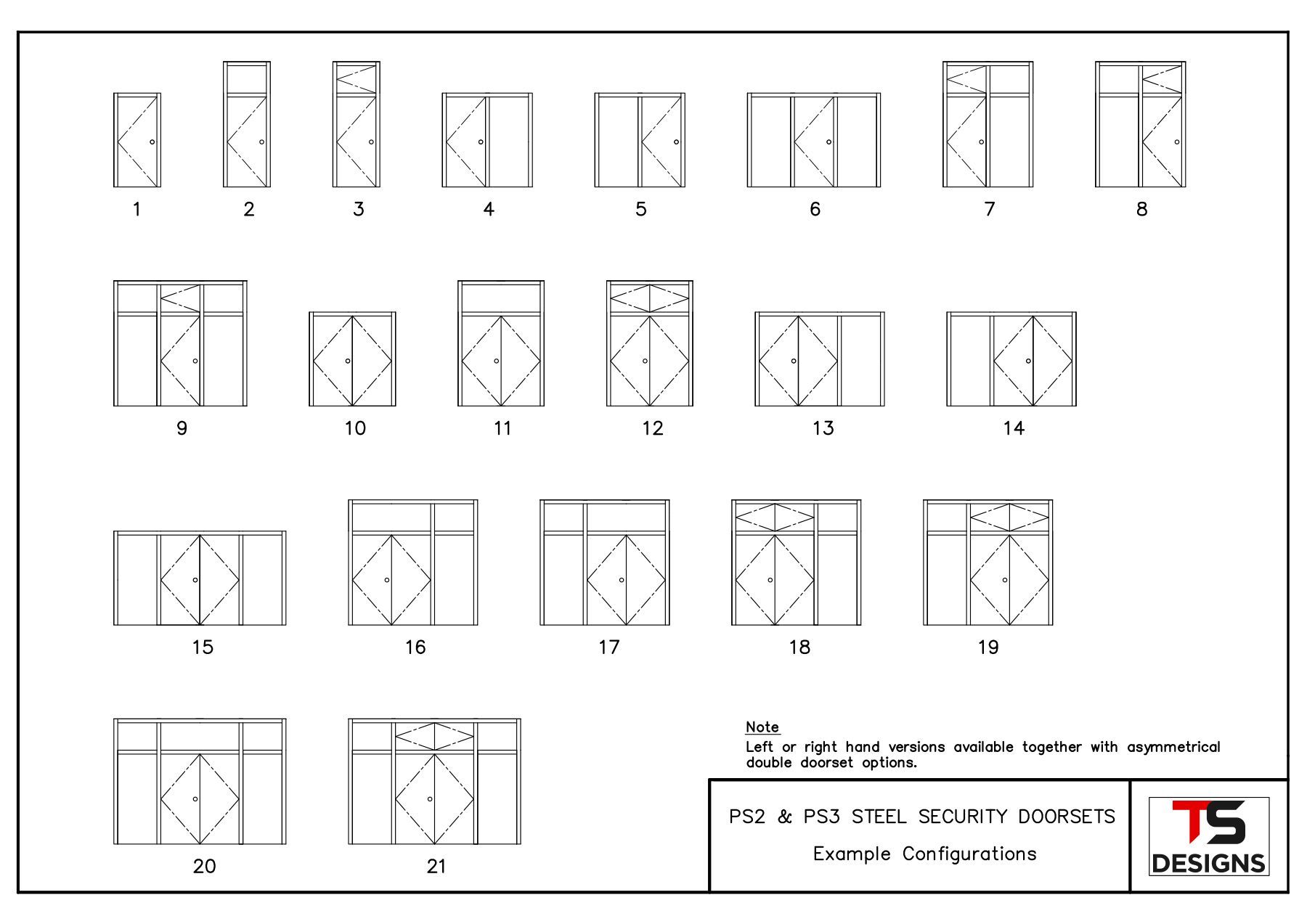 A black and white drawing of different types of windows.