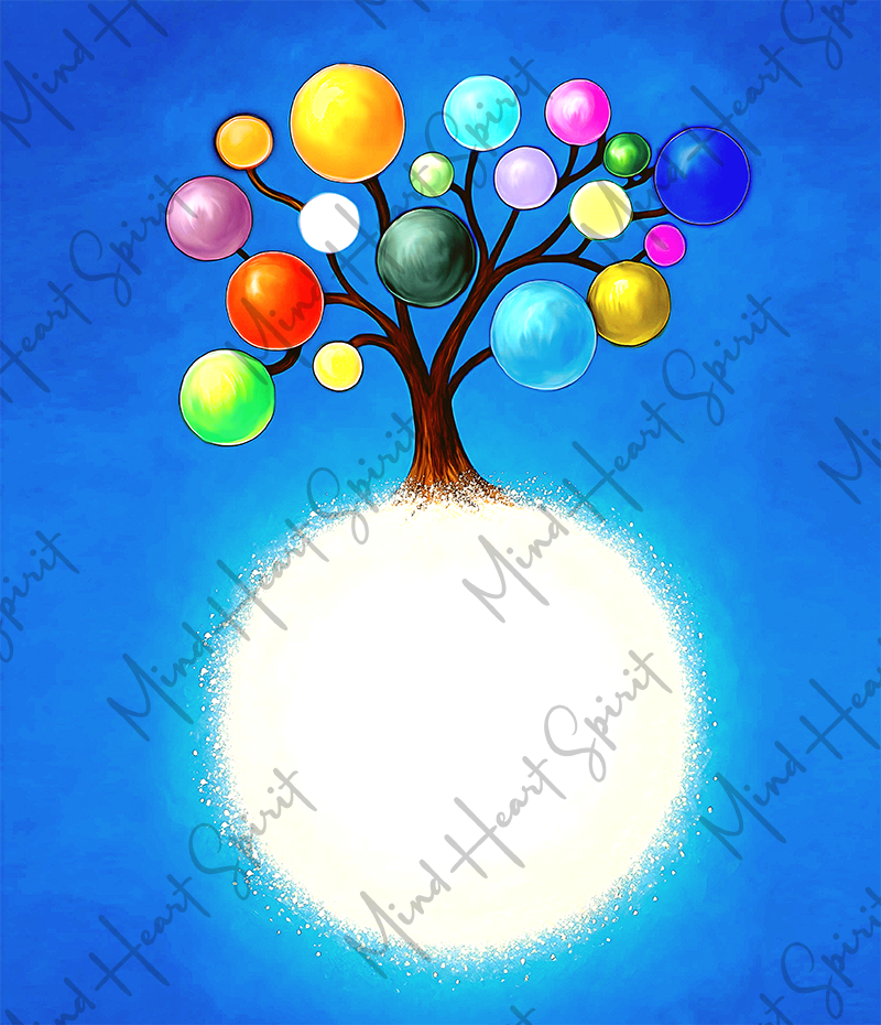 A Majestic Tree & Its Mystical Orbs (Blue)