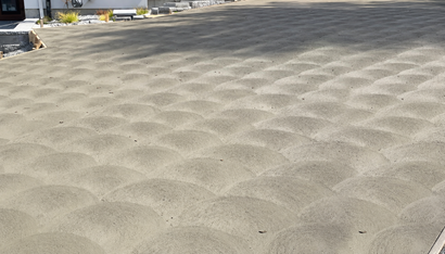 Fresh Ready Mix Concrete in Addis Ababa forms a textured gray slab with visible finishing patterns across the surface.