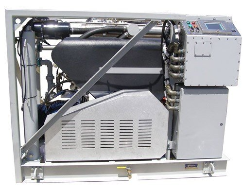 A black and white machine with a few buttons on it