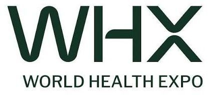 Green logo that says WHX world health expo