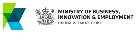 Logo of the Ministry of Business, Innovation & Employment, New Zealand.