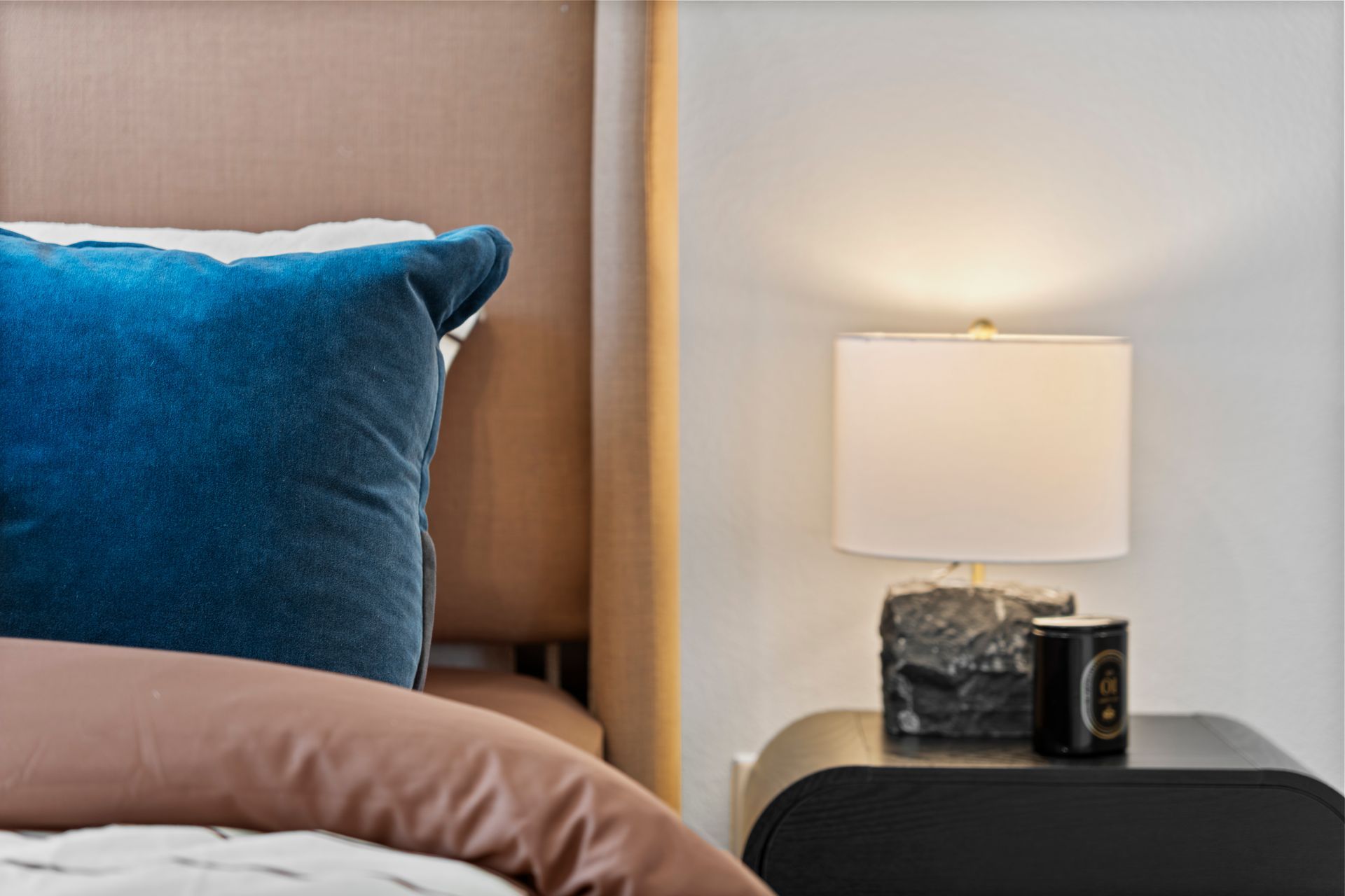 Comfortable bedroom lifestyle at The Cottage Green Baytown apartment community in Baytown TX