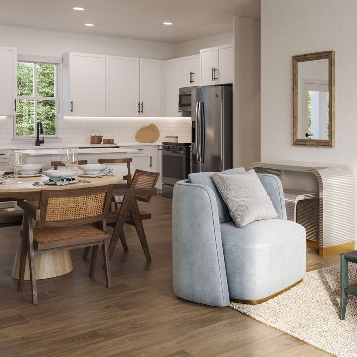 C2 three bedroom apartment living room at The Cottage Green Baytown apartments for rent in Baytown TX