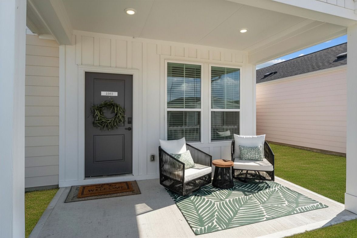 Cottage-style apartment with private front porch and yard at The Cottage Green Baytown