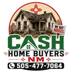 Cash Home Buyers NM logo with house, “We Buy Houses,” and phone number 505-477-7064