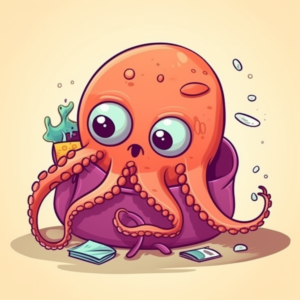 Rich Octopus trying to find a wallet