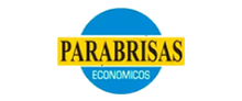 Logotipo con el texto &ldquo;PARABRISAS ECONOMICOS&rdquo; en un rect&aacute;ngulo amarillo dentro de un c&iacute;rculo azul.