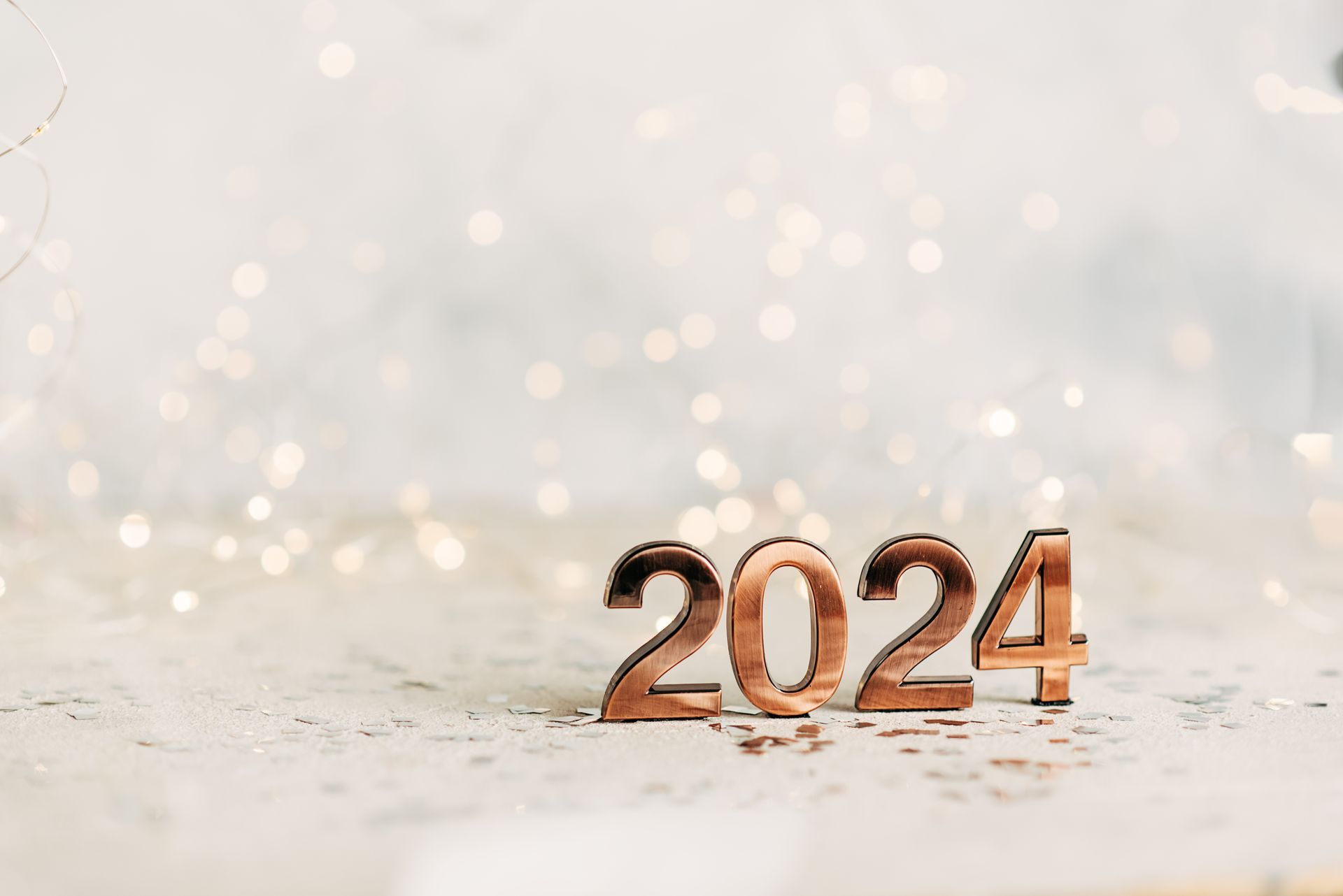 The numbers 2024 are sitting on a white surface.