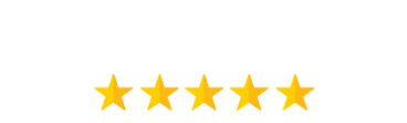 A row of five yellow stars on a white background.