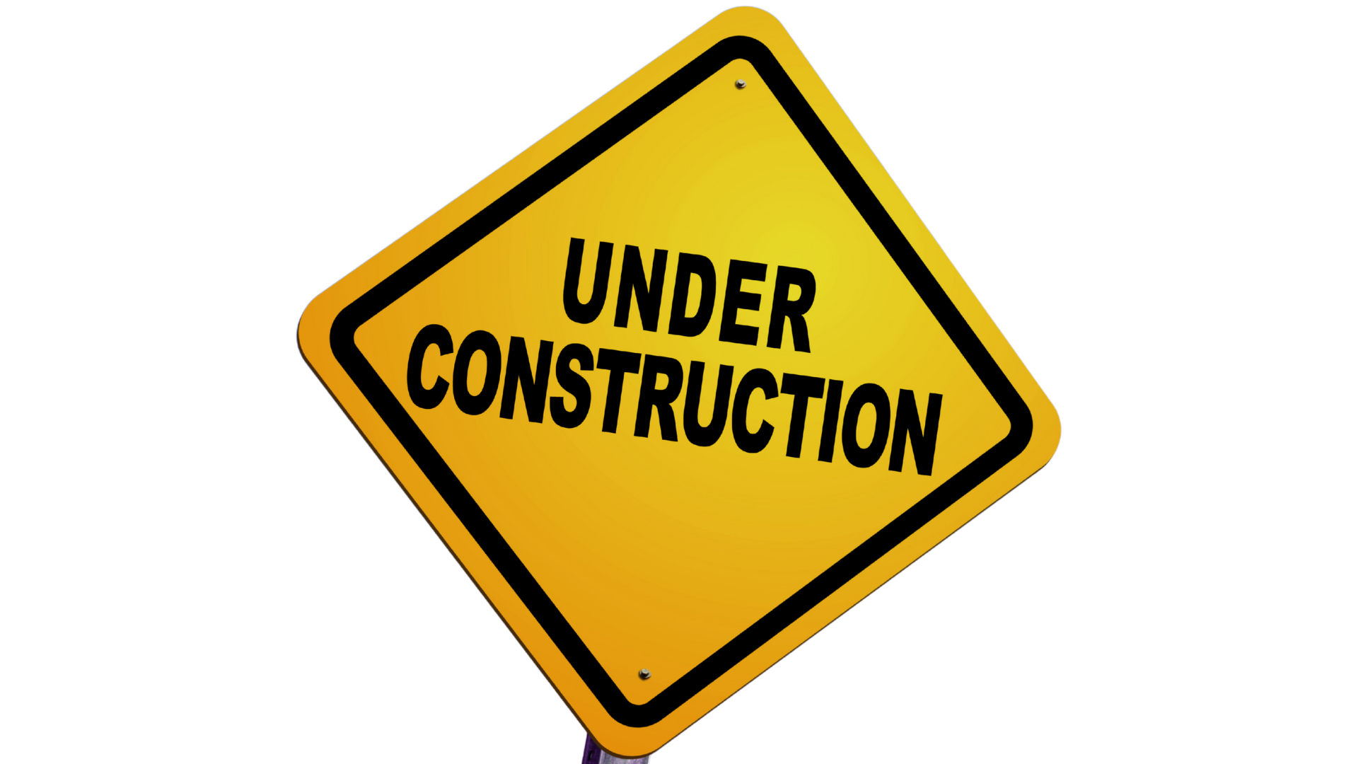 A yellow sign that says under construction on it
