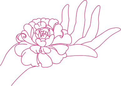 flower in the hand illustration