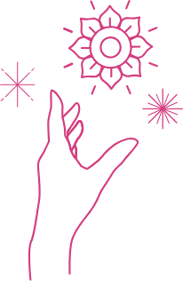 hand reaching the flower