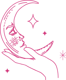 hand and moon