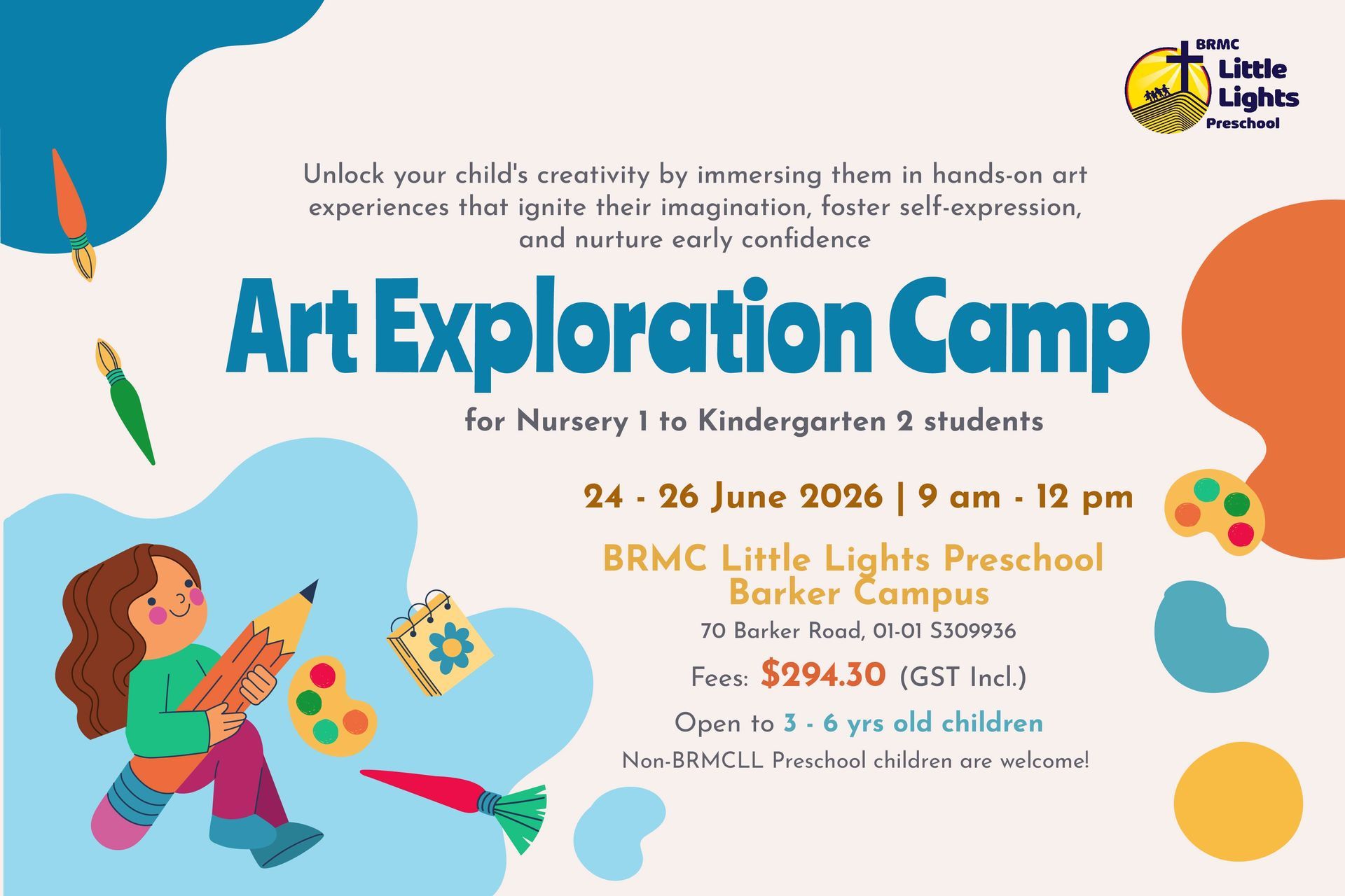 Art Exploration Camp for N1 to K2 students on 24-26 June 2026