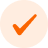 An orange check mark in a circle on a white background.