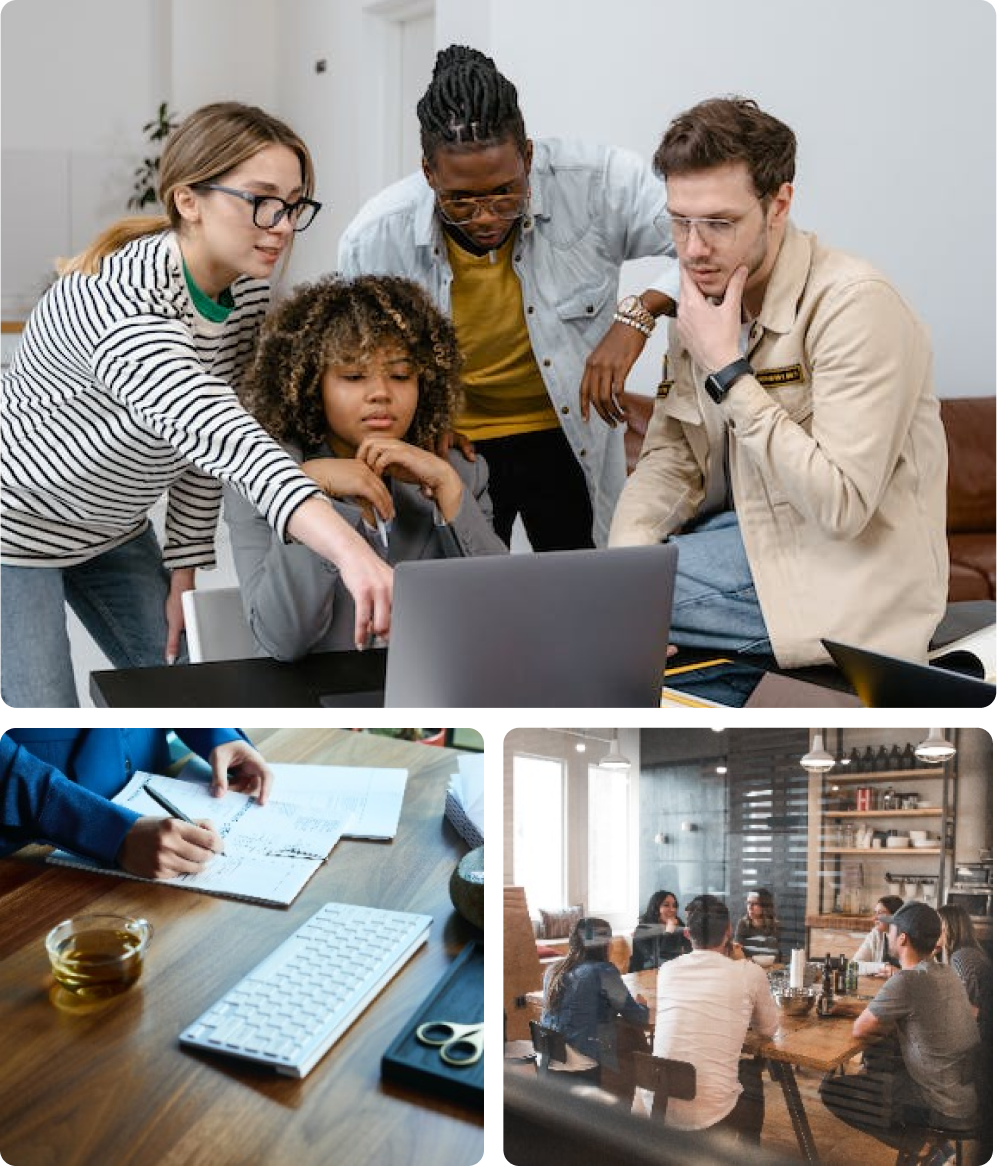 A group of people are looking at a laptop computer.