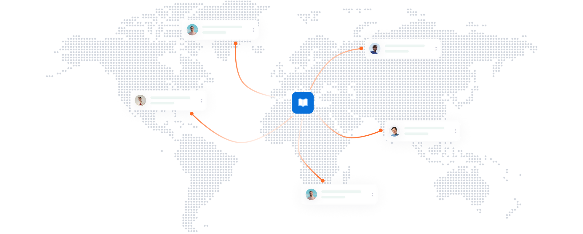 A map of the world with a blue square in the middle.