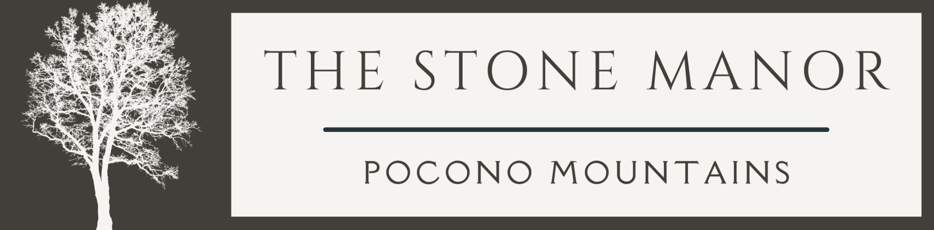 A logo for the stone manor in pocono mountains
