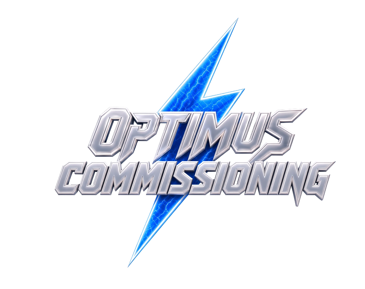 Logo of Optimus Commissioning with a blue lightning bolt icon.