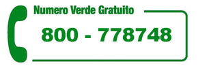 Icona verde del numero verde con “Numero Verde Gratuito” e il numero 800-778748