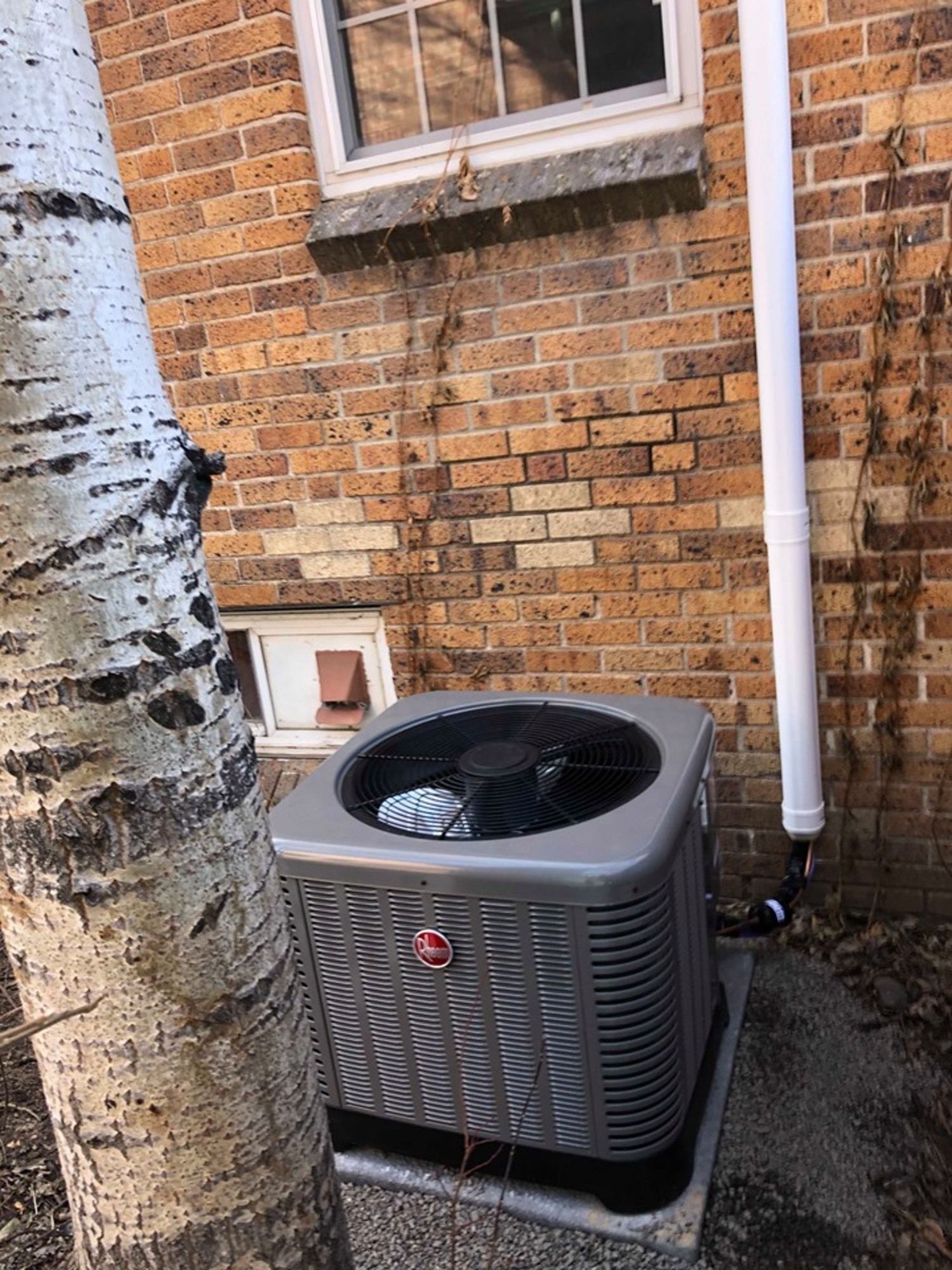 Outdoor HVAC unit installation