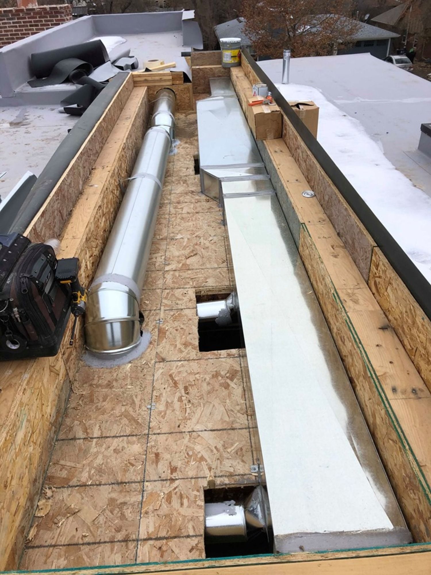 Roof ductwork installation