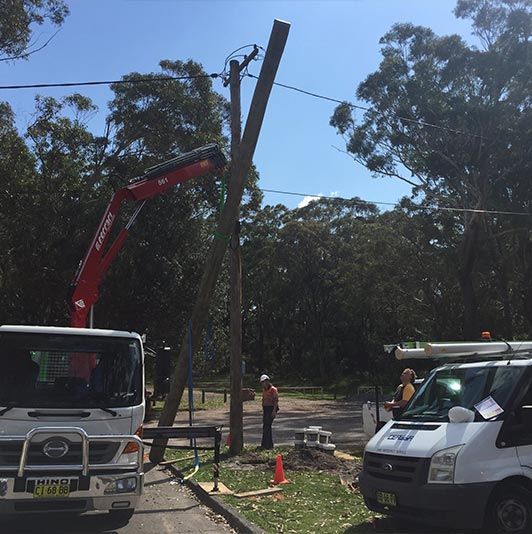 Repairing Electric Post — Electrical & Fire Safety Services in Salamander Bay, NSW