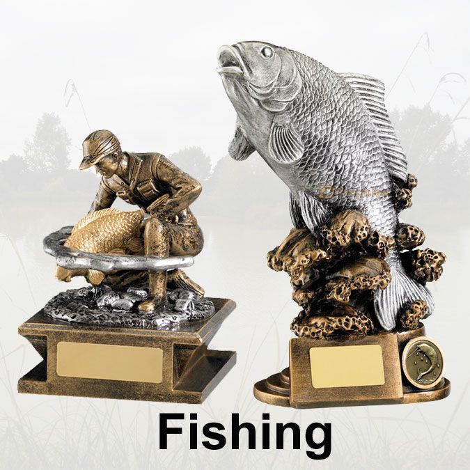 Fishing Trophies & Medals for all Events & Budgets, Carp Trophies, Freshwater & Sea Fishing Trophies, Medals in Presentation Boxes or with Ribbons, Free Engraving