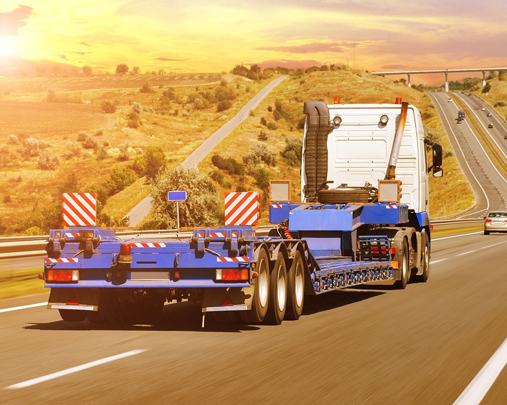 Blue Flatbed Truck