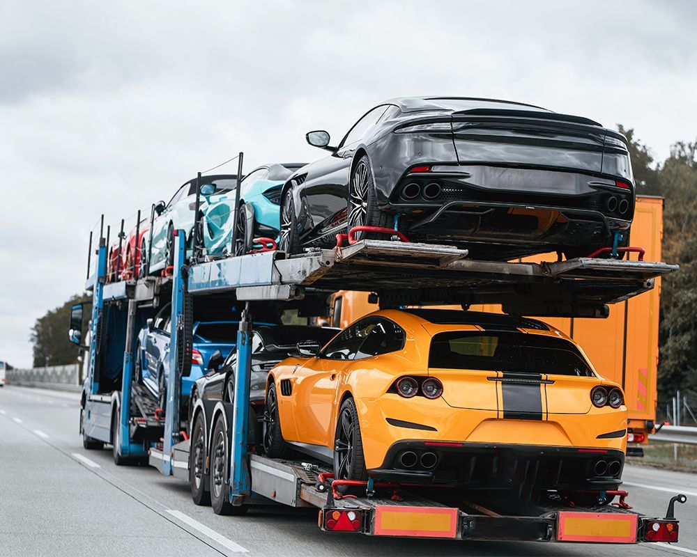 Tow Truck Carrying Sports Car