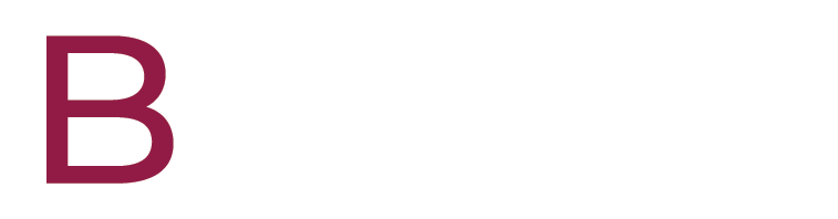 Burgundy letter "B".