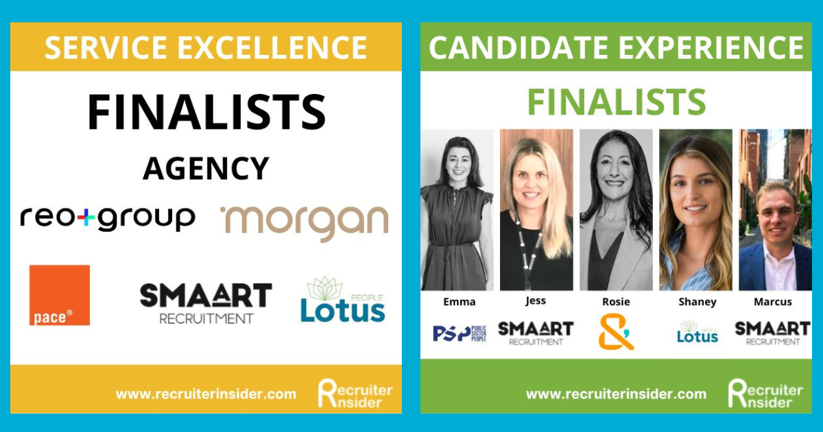 A poster for service excellence finalists and candidate experience finalists