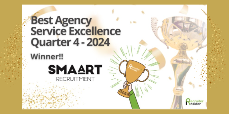 The best agency service excellence quarter 4 - 2024 winner is smaart recruitment.