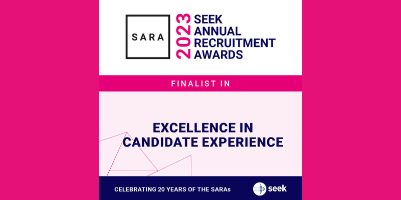 Sara annual recruitment awards finalist in excellence in candidate experience