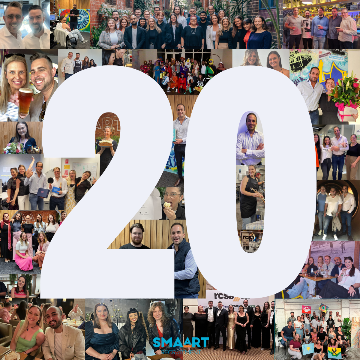 A collage of pictures with the number 20 in the middle