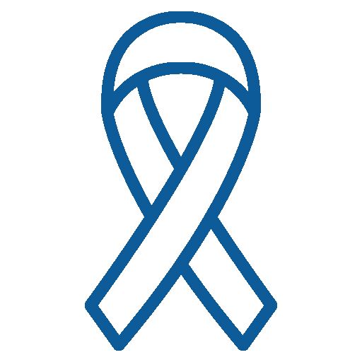 Icona del nastro blu di sensibilizzazione su sfondo bianco