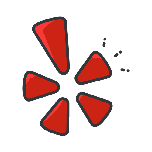 A red flower with a black outline on a white background.