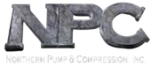 Logo for Northern Pump & Compression, Inc. with large gray &ldquo;NPC&rdquo; letters and small company name below