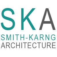 Logo for Smith-Karng Architecture: teal "SK," grey "A," and text reading "SMITH-KARNG ARCHITECTURE" below.