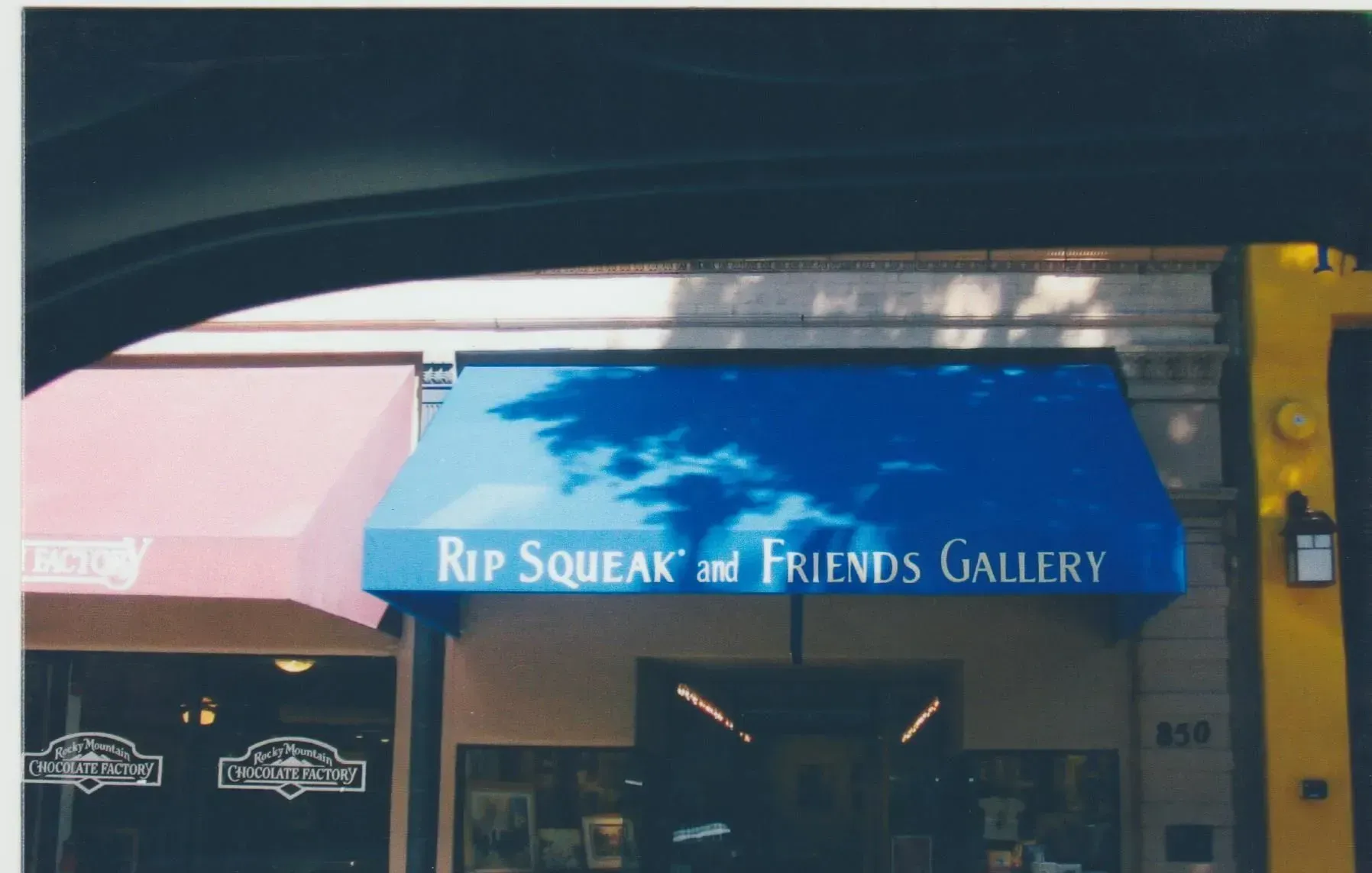 A blue awning says rip squeak and friends gallery