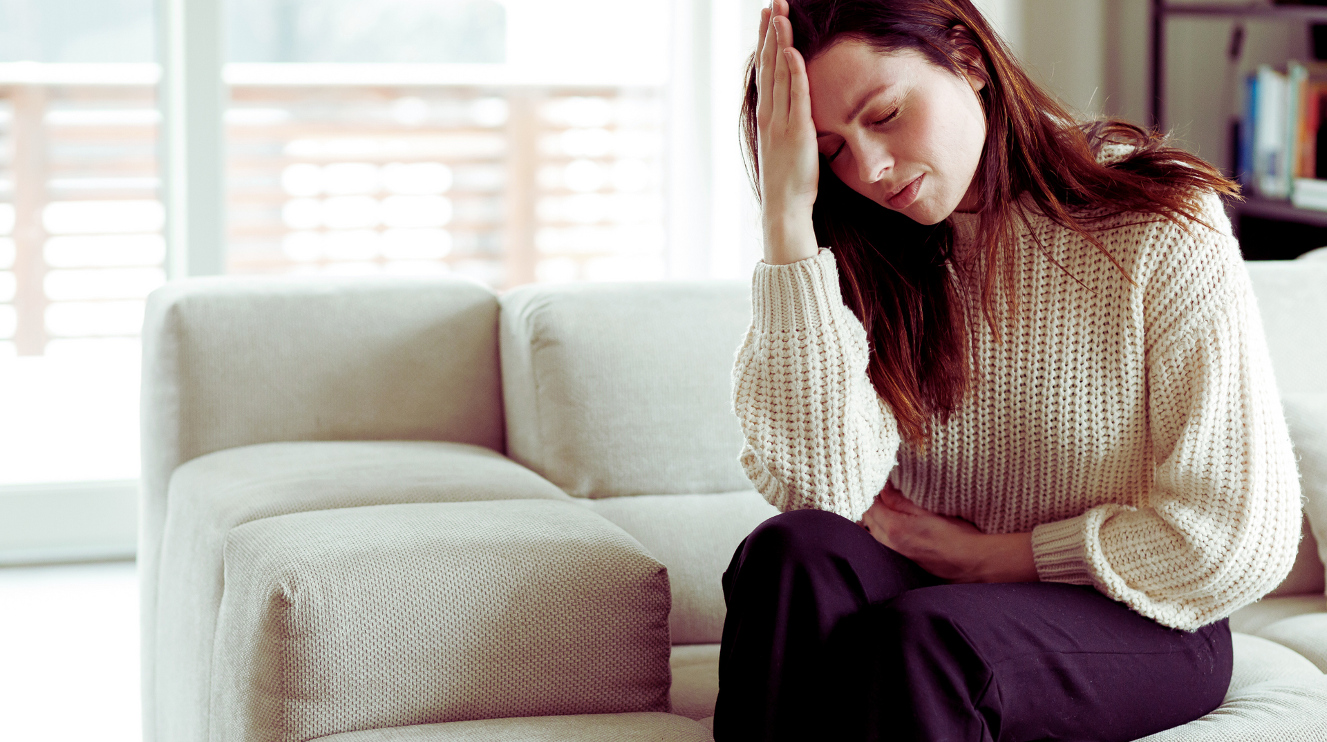 Woman feeling sick