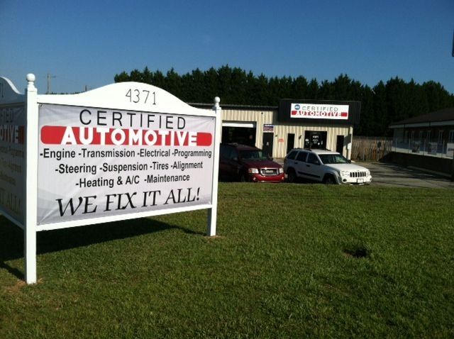 Certified Automotive Shop Exterior With Street Sign | Certified Automotive