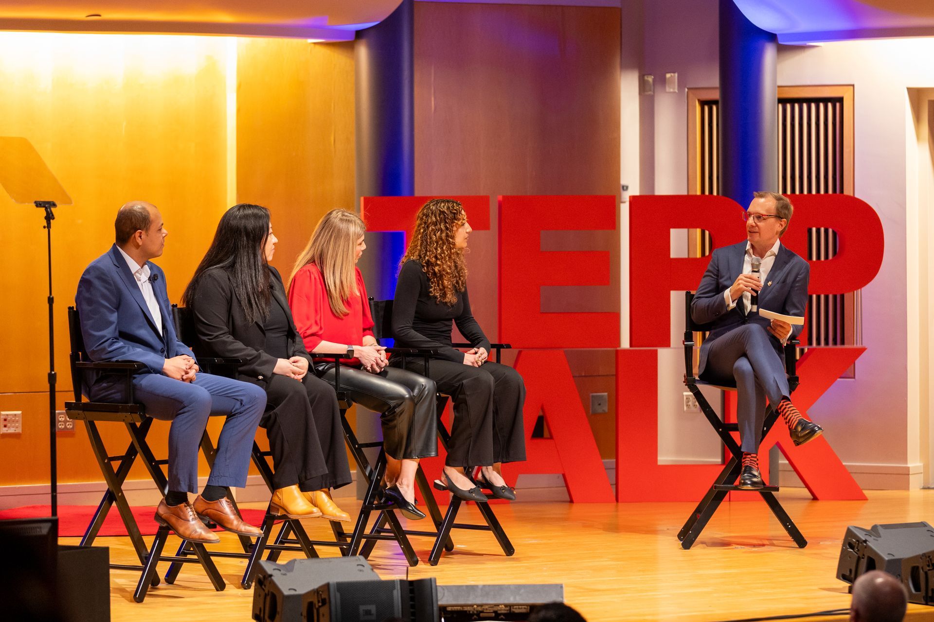 Terp Talk Foam letters on stage at event
